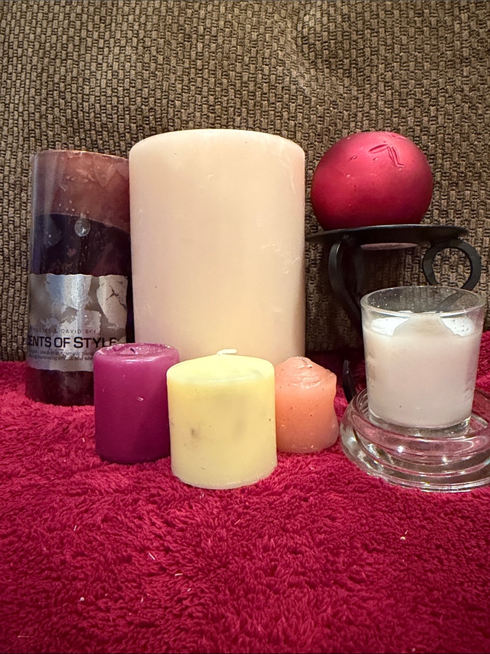 Assorted Decorative Pillar and Votive Candle Set - Multi Colort - 7